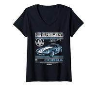 Femme Carroll Shelby Cobra Advert Fade T-Shirt avec Col en V