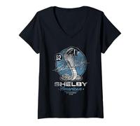 Femme Carroll Shelby Snake Retro T-Shirt avec Col en V