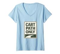Femme Cart Paths Only First Tees Jitters Public Golf Society Blagues T-Shirt avec Col en V