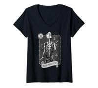 Femme Carte de Tarot de Grande prêtresse Occulte Sombre féministe Astrologie T-Shirt avec Col en V