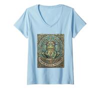Femme Carte de Tarot Grenouille de manifestant Pacifique Non payée T-Shirt avec Col en V