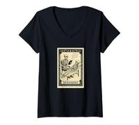 Femme Carte de Tarot psychiatre - Halloween effrayante Gothique psychiatrie T-Shirt avec Col en V