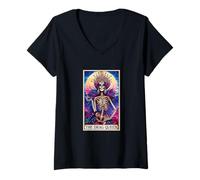 Femme Carte de tarot The Drag Queen, squelette Drag Show pour homme et femme T-Shirt avec Col en V