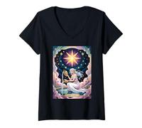 Femme Carte de tarot The Star - For Spiritual Dreamers Celestial Hope T-Shirt avec Col en V