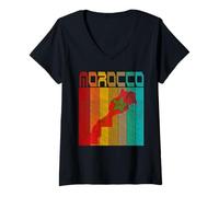 Femme Carte du Maroc, I Love Morocco Map Morocco Moroccan Pride T-Shirt avec Col en V