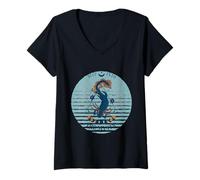 Femme Carte Tarot Axolotl Kawaii Phases de Lune Axolotl Mystique T-Shirt avec Col en V
