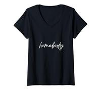 Femme Casanier, Rester à la Maison, Style de Vie introverti et Confortable T-Shirt avec Col en V