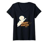 Femme Casper Happy Haunting T-Shirt avec Col en V
