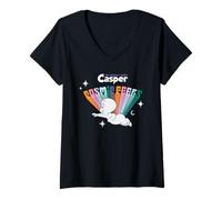 Femme Casper The Friendly Ghost Cosmic Feels T-Shirt avec Col en V