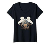 Femme Casper The Friendly Ghost Ghostly Twins at The Manor T-Shirt avec Col en V