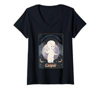 Femme Casper The Friendly Ghost Moonlit Dream T-Shirt avec Col en V