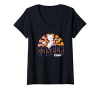Femme Casper The Friendly Ghost Psychedelic Waves T-Shirt avec Col en V