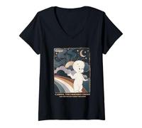 Femme Casper The Friendly Ghost Rainbow Night Sky T-Shirt avec Col en V