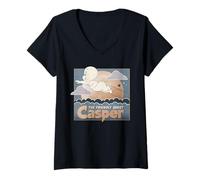 Femme Casper The Friendly Ghost Starry Flight T-Shirt avec Col en V