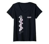 Femme Casper The Friendly Ghost Vertical Logo Purple Tones T-Shirt avec Col en V
