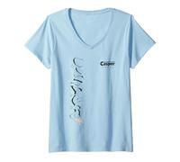 Femme Casper The Friendly Ghost Vertical Logo T-Shirt avec Col en V