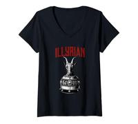 Femme Casque du Patrimoine illyrien de Skanderbeg T-Shirt avec Col en V