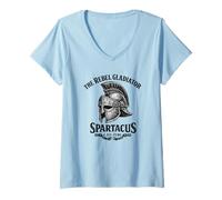 Femme Casque Romain Spartacus The Rebel Gladiator T-Shirt avec Col en V