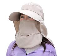 Femme Casquette de Safari Extérieur Détachable Chapeau de Protection Solaire Camping Pêche Cyclisme Protection Cou Visage Nuque Casquette Visière Respirant Chapeau de Soleil Jardinage UPF50+ Anti-UV