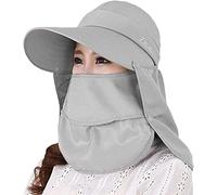 Femme Casquette de Safari Extérieur Détachable Chapeau de Protection Solaire Camping Pêche Cyclisme Protection Cou Visage Nuque Casquette Visière Respirant Chapeau de Soleil Jardinage UPF50+ Anti-UV