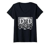 Femme Cassette DnB Jungle Rave Old Skool Graphic T-Shirt avec Col en V