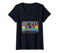 Femme Cassette rétro Best of 85s 85s 85s Party T-Shirt avec Col en V