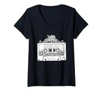 Femme Cassette Vintage Soul Retro Music Best Hits Nostalgia T-Shirt avec Col en V