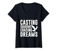 Femme Casting Shadows Chasing Dreams Fauconnerie T-Shirt avec Col en V