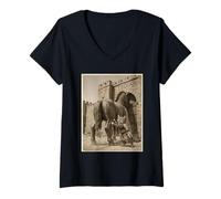 Femme Cat Meme Funny Cat Lover Meme History Humour Cat Graphic T-Shirt avec Col en V