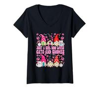 Femme Cat Owner Must Haves for Girls Who Loves Cats and Gnomes T-Shirt avec Col en V