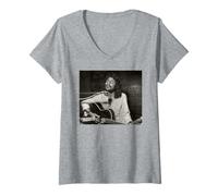 Femme Cat Stevens Live Peace Train années 70 par Dick Barnatt T-Shirt avec Col en V