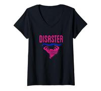 Femme Catastrophe Naturelle T-Shirt avec Col en V