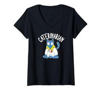 Femme Caterinarian Veterinarian Vétérinaire Docteur Chat T-Shirt avec Col en V