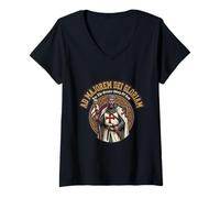 Femme Catholic Knight Templier Croisé Croix Latin T-Shirt avec Col en V