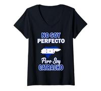 Femme Catracho Honduras Souvenir Honduran Indio Lempira Roatan T-Shirt avec Col en V