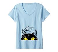 Femme Cats Rule The World, Cool Funny Cats Graphic Cool Designs T-Shirt avec Col en V