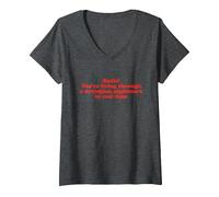 Femme Cauchemar dystopique T-Shirt avec Col en V, Chiné Foncé, S