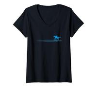 Femme Cavalière Faire du Cheval Èquitation Minimalist T-Shirt avec Col en V