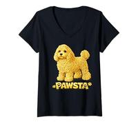Femme Cavapoo Nouilles Spaghetti Noodle Italian Food Puppy Love T-Shirt avec Col en V
