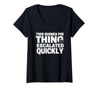 Femme Ce Cochon d'Inde s'est Rapidement développé drôle T-Shirt avec Col en V