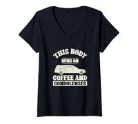 Femme Ce Corps Fonctionne au café et présente Ses condoléances à Un Directeur de funérailles T-Shirt avec Col en V