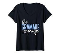 Femme Ce Grammie Prie pour Une Grand-mère chrétienne Parfaite T-Shirt avec Col en V
