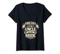 Femme Ce mec est l'oncle de la mariée Classic Vintage T-Shirt avec Col en V