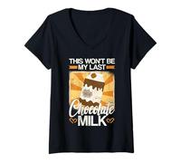 Femme Ce ne Sera Pas Mon dernier Lait au Chocolat T-Shirt avec Col en V