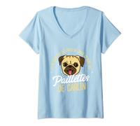 Femme Ce Ne Sont Pas Des Poils De Chien Ce Sont Des Paillettes T-Shirt avec Col en V