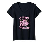 Femme Ce n'est Pas Facile d'être Une Princesse T-Shirt avec Col en V