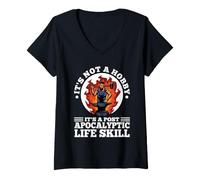 Femme Ce n'est Pas Un Passe-Temps, C'est Une compétence de Vie Post-apocalyptique T-Shirt avec Col en V