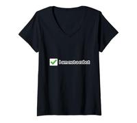 Femme Ce n'est Pas Un Robot, Un mème Internet Amusant T-Shirt avec Col en V