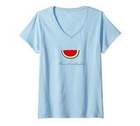 Femme Ce n'est Pas Une pastèque - Palestine Fun T-Shirt avec Col en V