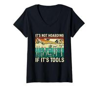 Femme Ce n'est Pas Une thésaurisation si C'est des Outils - Menuisier du Bois T-Shirt avec Col en V